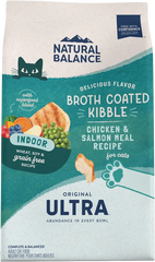 Natural Balance Pet Foods Original Ultra Broth Coated Indoor Grain Free Dry Cat Food Chicken & Salmon 6-lb