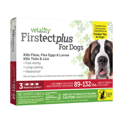 Vetality Firstect Plus Flea & Tick for Extra Large Dogs 89-132 lbs 3 Count