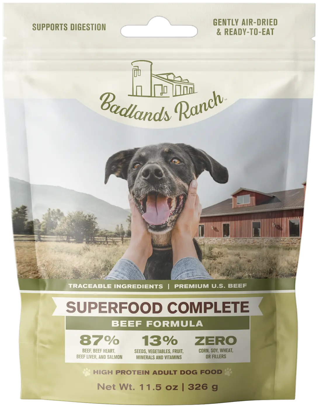 Badlands Ranch Superfood Complete Air-Dried Dog Food Beef 11.5-oz, Kwik Pets