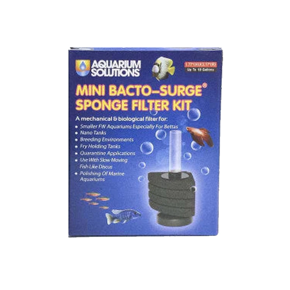 Front of Aquarium Solutions Bacto-Surge Biological Action Sponge Filter Black Mini