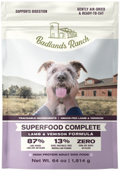 Badlands Ranch Superfood Complete Air-Dried Dog Food Lamb & Venison 64-oz
