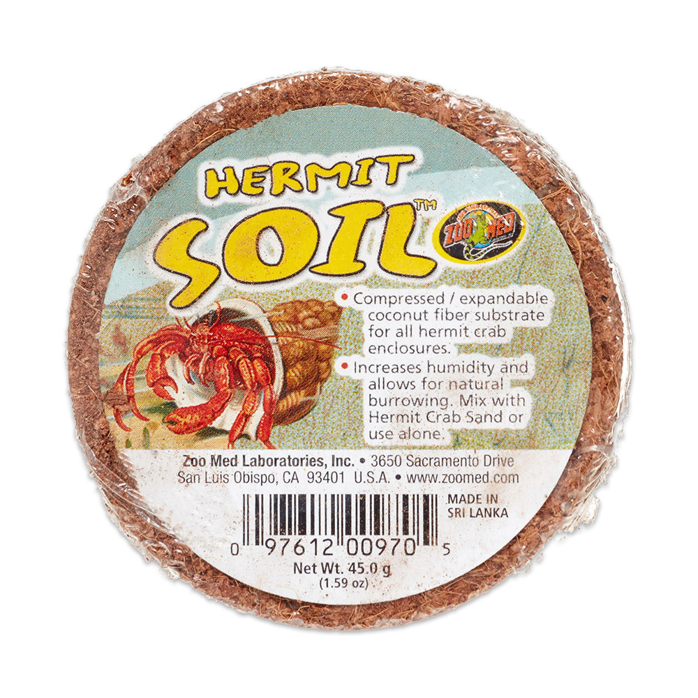 Front of Zoo Med Hermit Soil Natural Coconut Fiber Substrate 45g