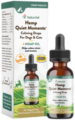 Front of NaturVet Hemp Quiet Moments Calming Drops for Dogs & Cats 1-oz