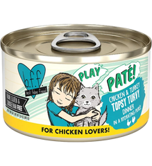 Weruva B.F.F. PLAY Paté Chicken & Turkey Topsy Turvy Dinner in a Hydrating Purée Wet Cat Food 2.8-oz