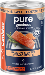 CANIDAE PURE Grain-Free Limited Ingredient Canned Dog Food Salmon & Sweet Potato 13-oz
