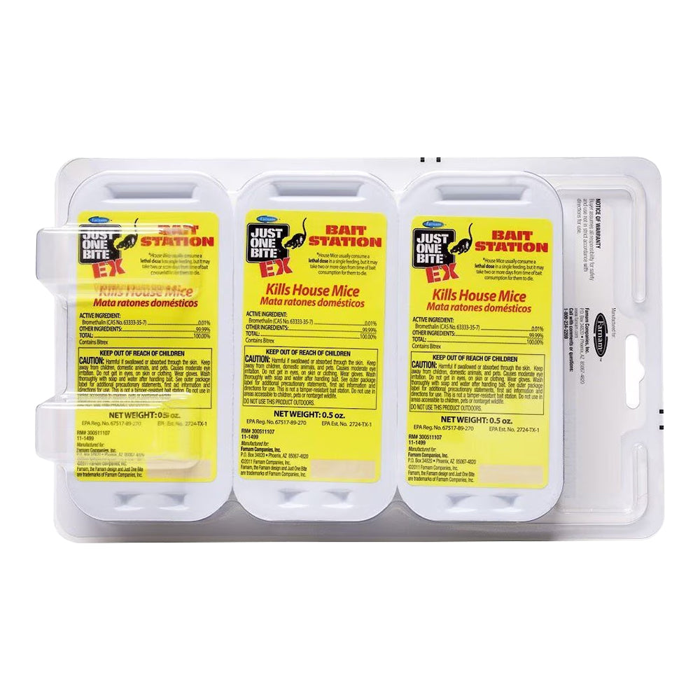Front of Farnam Just One Bite EX Mouse Bait Station 3 Count