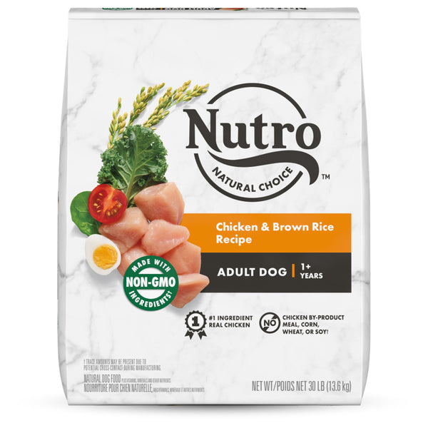Front of Nutro Natural Choice Chicken & Brown Rice Adult Dry Dog Food 30-lb