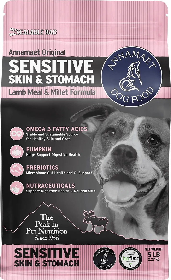 Annamaet Original Sensitive Skin & Stomach Dry Dog Food Lamb Meal & Millet Formula 5-lb