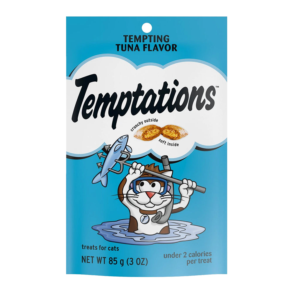 Front of Temptations Classics Crunchy & Soft Adult Cat Treats Tempting Tuna 3-oz