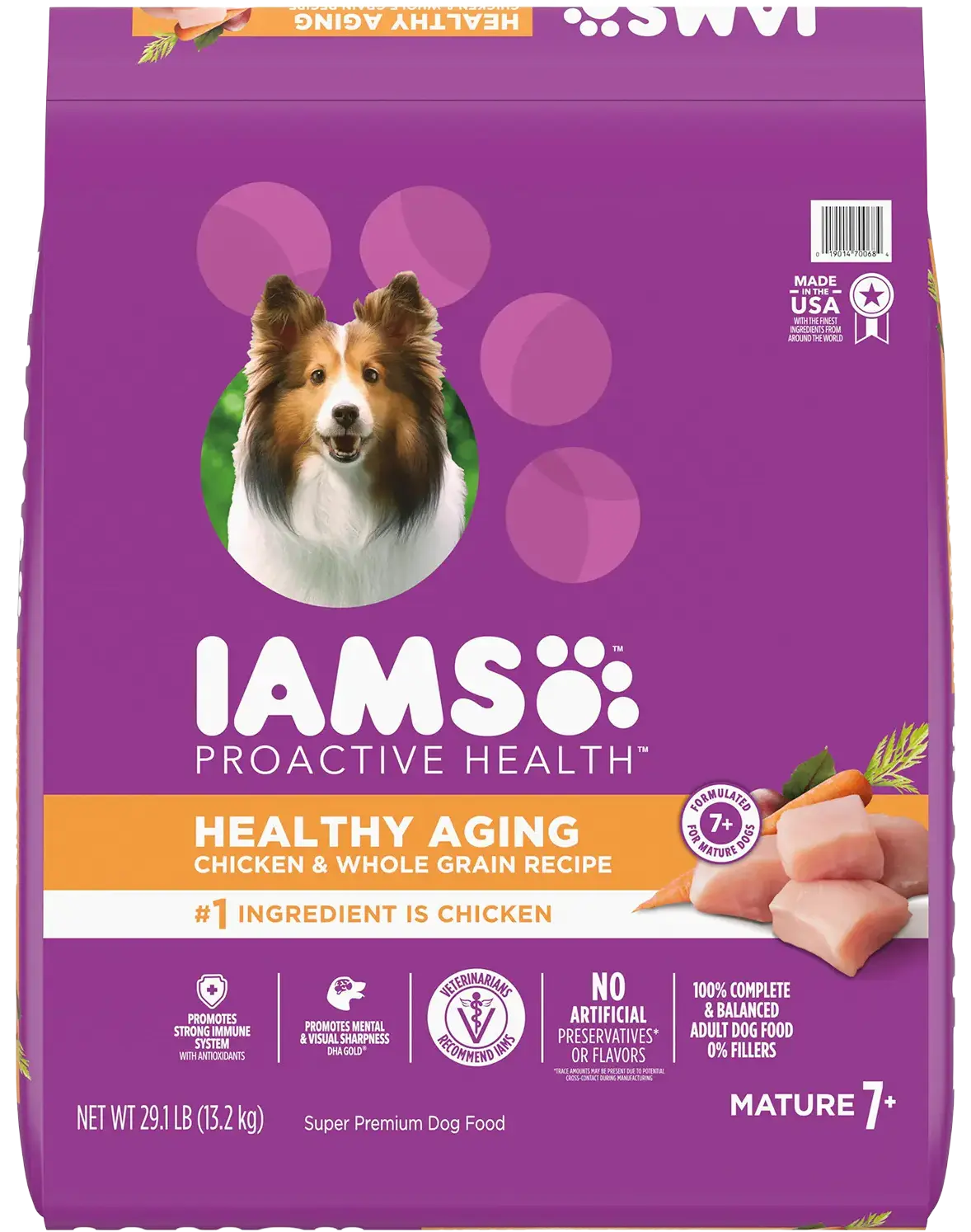 Front of IAMS Mature Adult Senior Dry Dog Food Real Chicken 29.1-lb