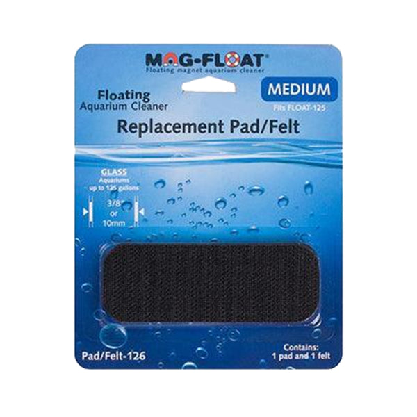 Front of Mag-Float Replacement Pad/Felt Floating Magnet Cleaner for Glass Aquariums Black Medium