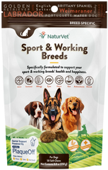 NaturVet Sport & Working Breed-Specific Supplement Soft Chews for Dogs 50 Count 8.8-oz