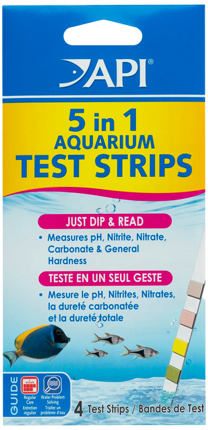 Front of API 5-in-1 Freshwater Aquarium Test Strip 4 Count