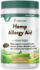 NaturVet Hemp Allergy Aid Soft Chew for Dogs 60 Count 6.3-oz