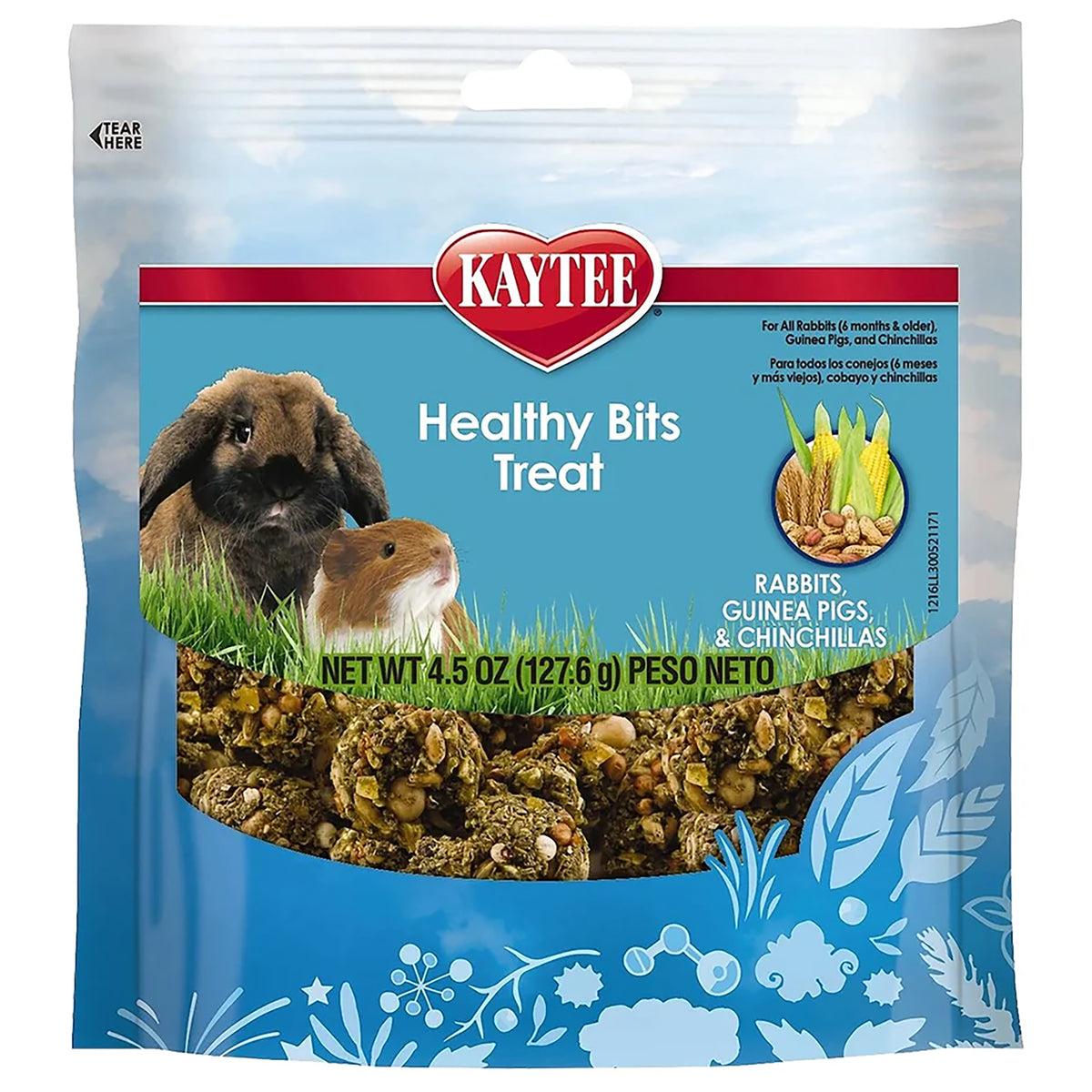Front of Kaytee Healthy Bits Treat for Rabbits Guinea Pigs & Chinchillas 4.5-oz