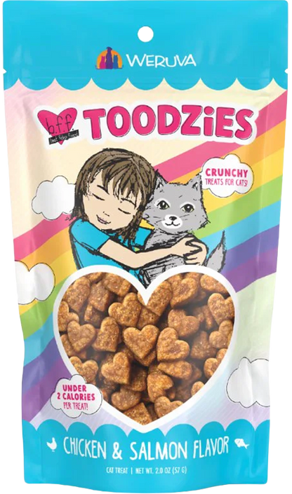 Front of Weruva B.F.F. Toodzies Crunchy Chicken & Salmon Cat Treats 2-oz 