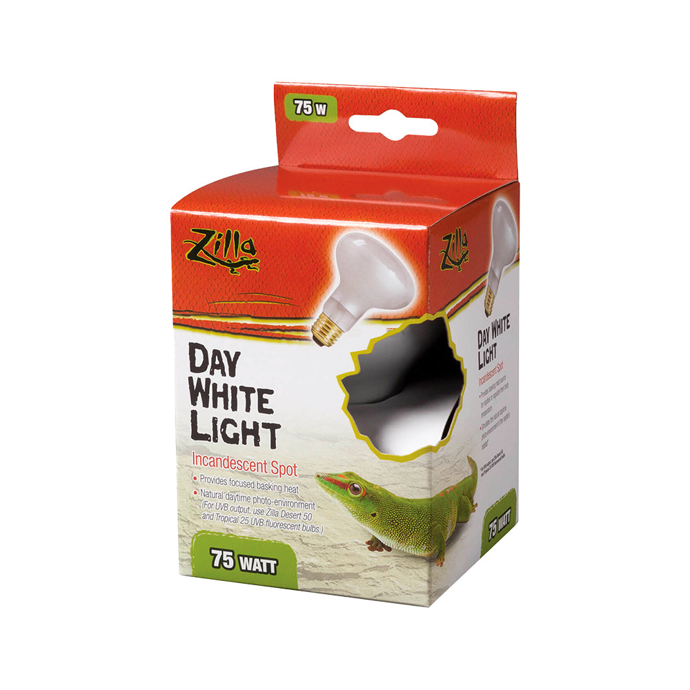 Front of Zilla Day White Light Incandescent Spot Bulb 75W