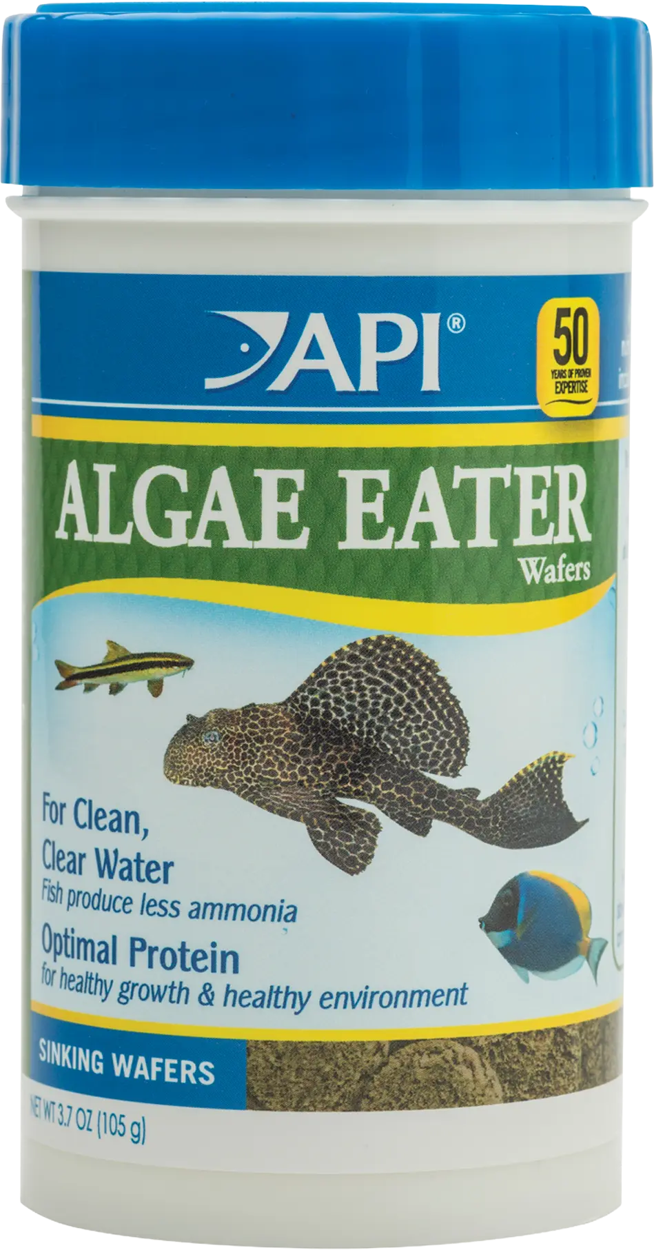 Front of API Algae Eater Premium Sinking Wafer Fish Food 3.7-oz