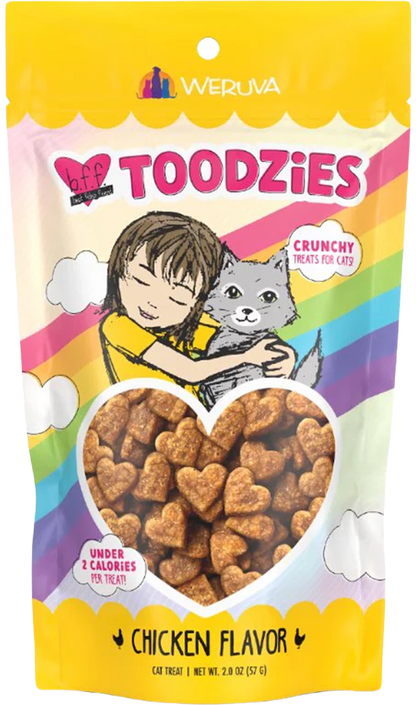Front of Weruva B.F.F. Toodzies Crunchy Chicken Cat Treats 2-oz