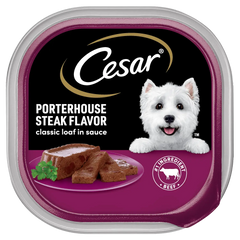 Cesar Classic Loaf in Sauce Adult Wet Dog Food Porterhouse Steak 3.5-oz