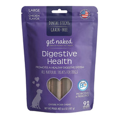 Get Naked Digestive Health Grain-Free Dental Stick Chicken Dog Treats Large 6.6-oz