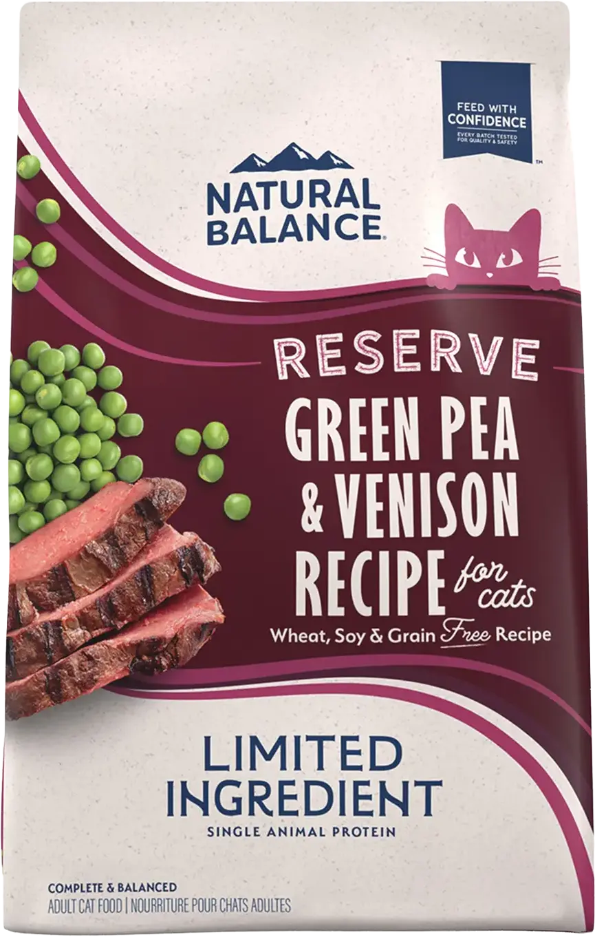 Front of Natural Balance Pet Foods Limited Ingredient Reserve Grain Free Dry Cat Food Green Pea & Venison 8-lb