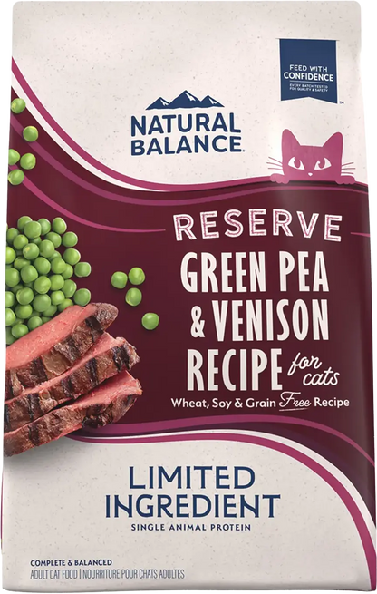 Front of Natural Balance Pet Foods Limited Ingredient Reserve Grain Free Dry Cat Food Green Pea & Venison 8-lb