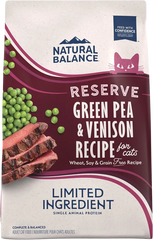 Natural Balance Pet Foods Limited Ingredient Reserve Grain Free Dry Cat Food Green Pea & Venison 8-lb