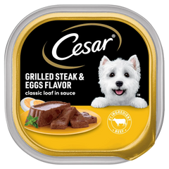 Cesar Sunrise Classic Loaf in Sauce Adult Wet Dog Food Grilled Steak & Eggs 3.5-oz
