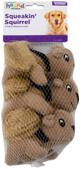 Outward Hound Squeekin' Animals Dog Toy Squirrel 3 Count
