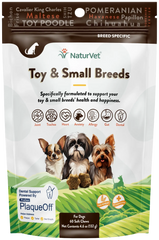 NaturVet Breed Specific Toy & Small Breeds Soft Chew Supplement for Dogs 60 Count 4.6-oz