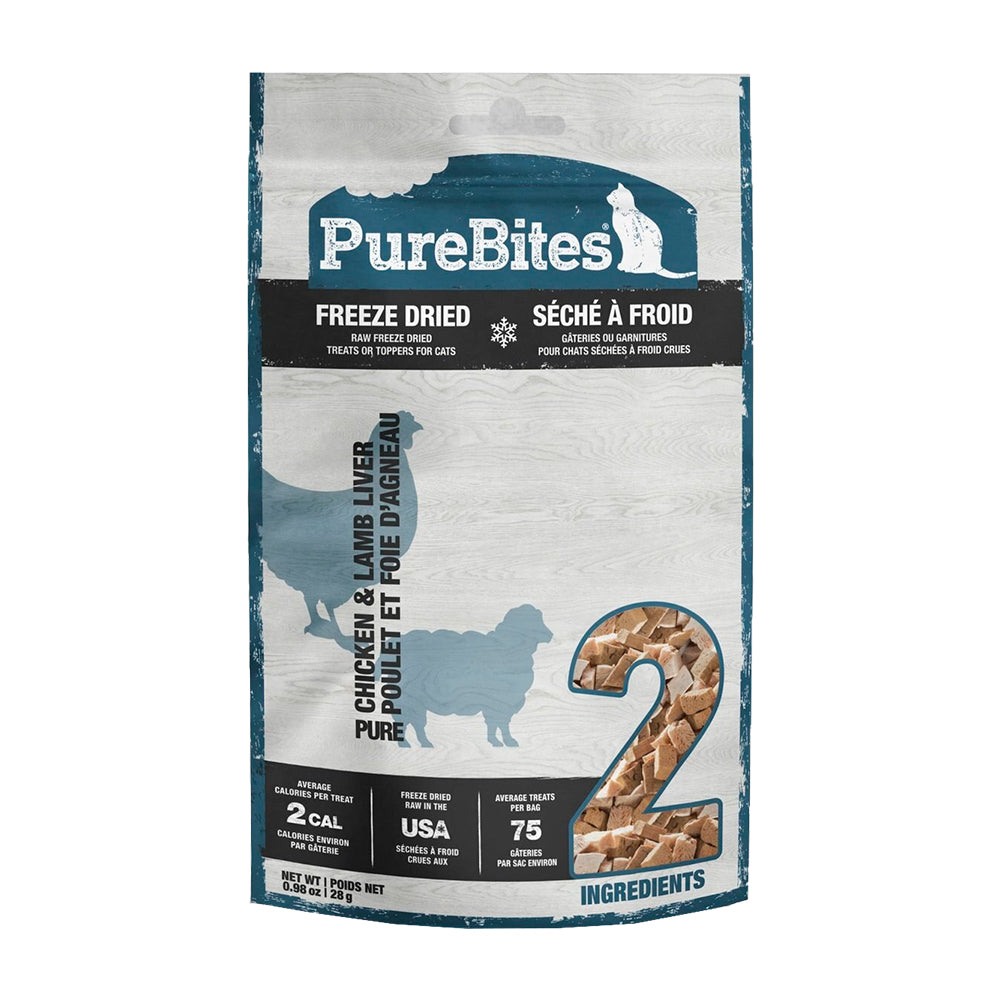 PureBites Chicken & Lamb Freeze Dried Cat Treats 0.98-oz, Kwik Pets