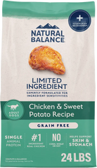 Natural Balance Limited Ingredient Grain-Free Adult Dry Dog Food Chicken & Sweet Potato Recipe 24-lb
