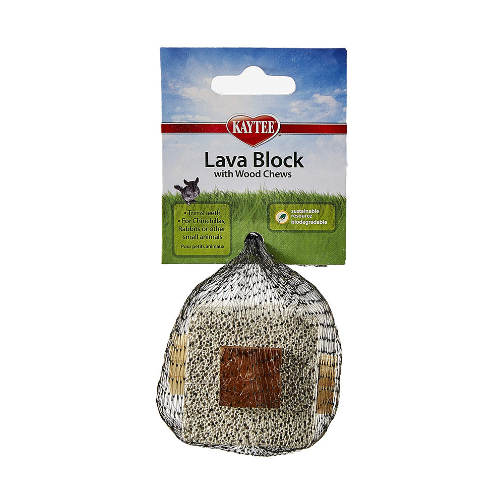 Front of Kaytee Lava Block with Wood Chews for Small Animals 2.5 in X 2.5 in X 5 in