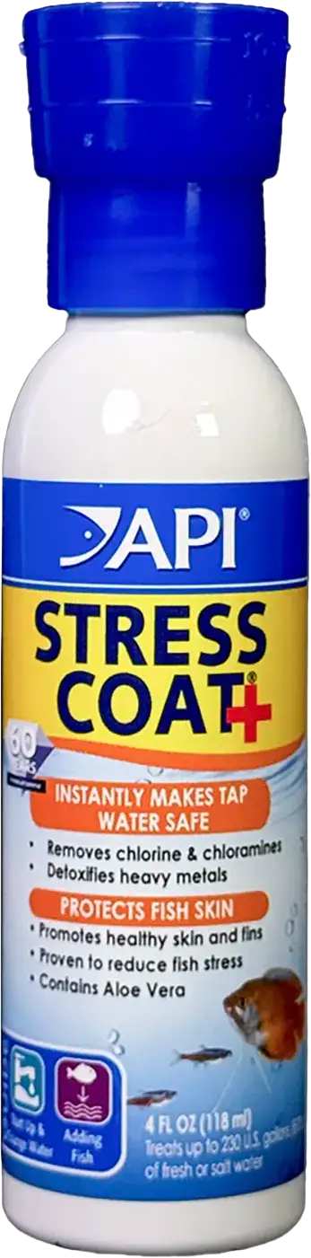 Front of API Stress Coat No Pump Remedy Aquarium Water Conditioner 4-oz