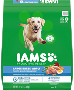 Front of IAMS High Protein Large Breed Adult Dry Dog Food Real Chicken 30-lb
