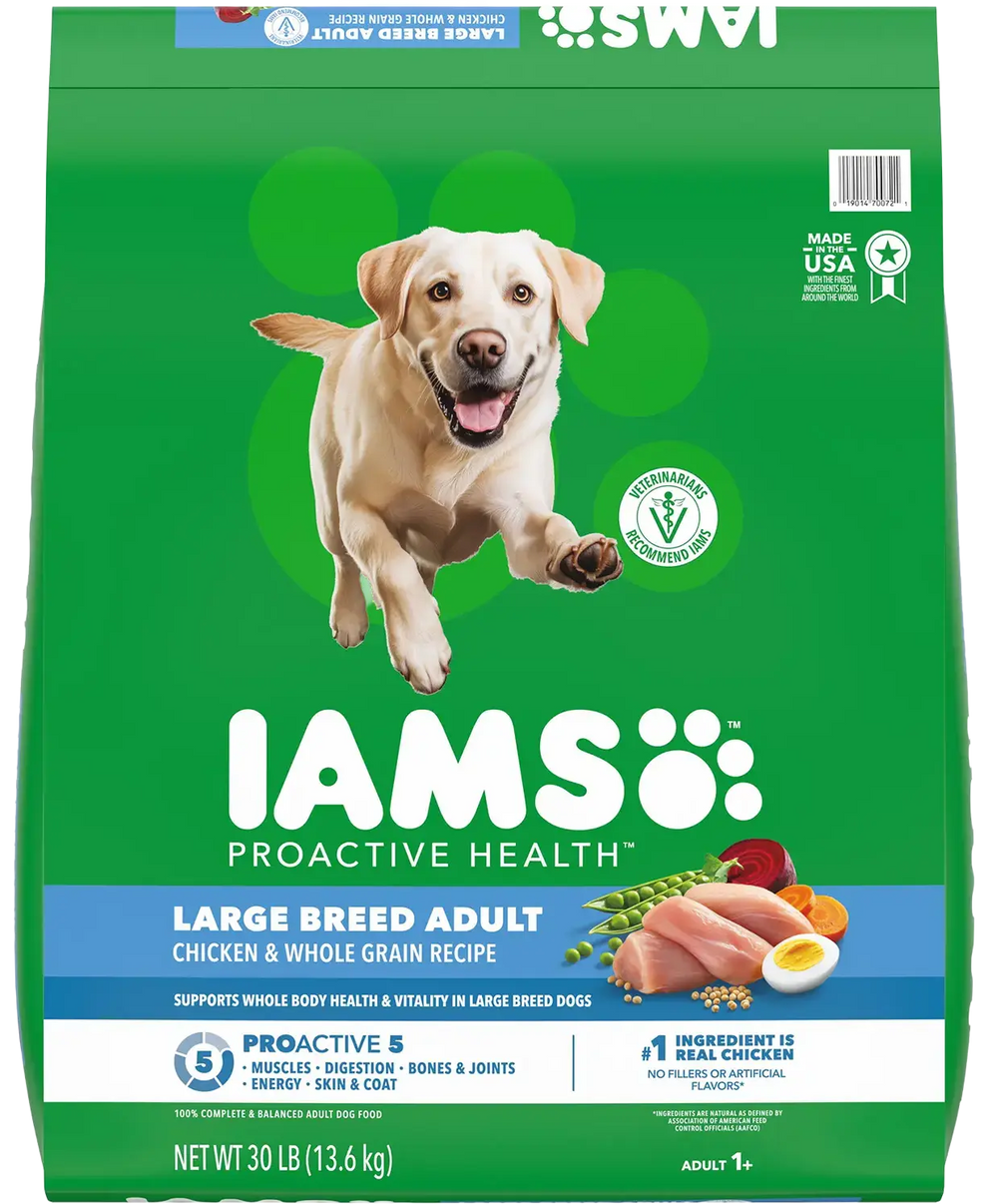 IAMS High Protein Large Breed Adult Dry Dog Food Real Chicken 30-lb
