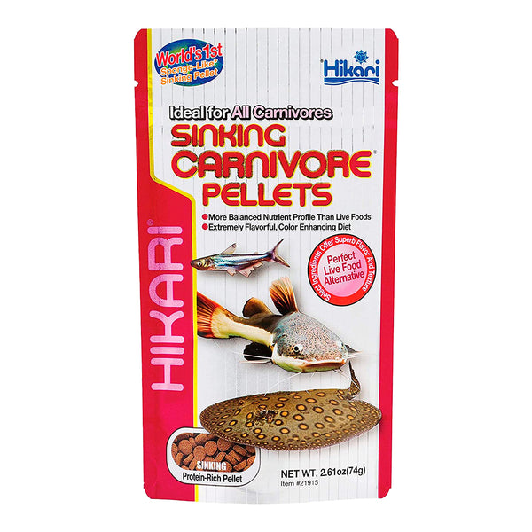 Hikari USA Sinking Carnivore Pellets Fish Food 2.61-oz, Kwik Pets