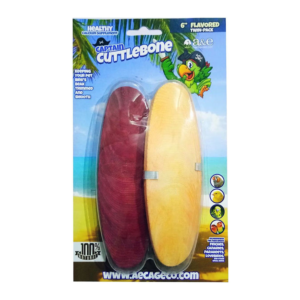 Front of A & E Cage Captain Cuttlebone Flavored Bird Treat 6-in 2 Count
