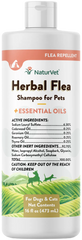 NaturVet Herbal Flea Shampoo w/Essential Oils for Dogs & Cats 16-oz