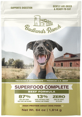 Badlands Ranch Superfood Complete Air-Dried Dog Food Beef 64-oz
