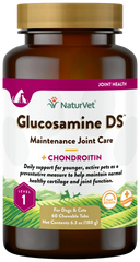 NaturVet Glucosamine DS with Chondroitin Time Release Chewable Tablets for Dogs & Cats 60 Count 6.3-oz