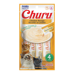 Front of Inaba Puree Churu for Kittens Lickable Cat Treats Chicken 4 Count 2-oz