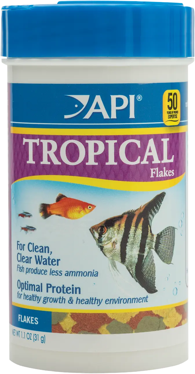 Front of API Tropical Premium Flakes Fish Food 1.1-oz