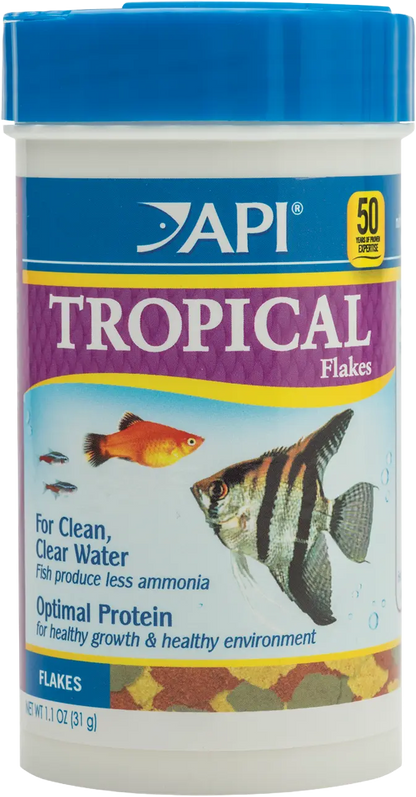 Front of API Tropical Premium Flakes Fish Food 1.1-oz