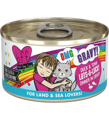 Weruva B.F.F. OMG Duck & Tuna Lots-O-Luck! Dinner in Gravy Wet Cat Food 2.8-oz