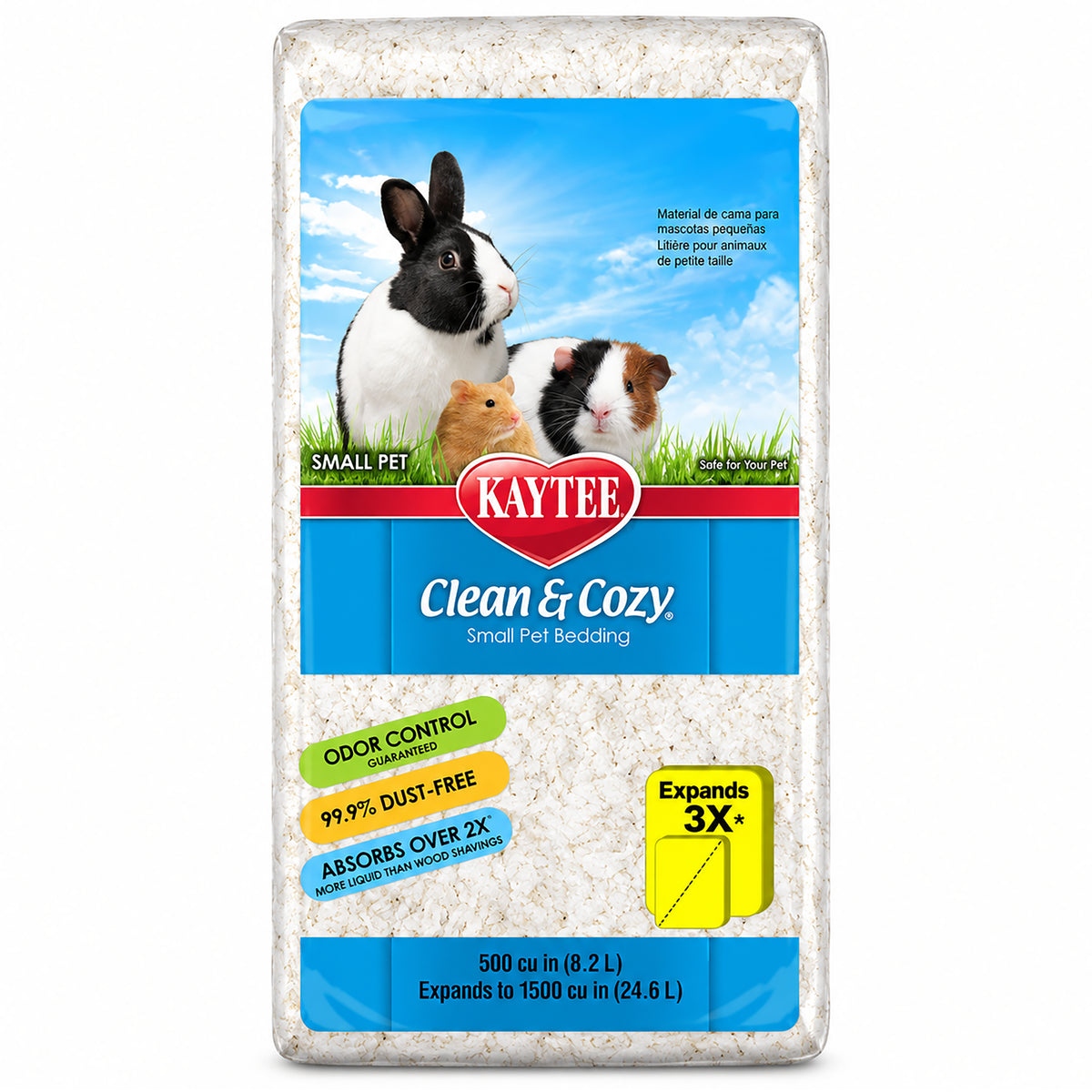 Front of Kaytee Clean & Cozy White Paper Small Animal Bedding 24.6 Liters