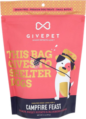 Givepet Campfire Feast Grain-Free Premium Dog Treats Salmon Sweet Potato & Blueberry 11-oz