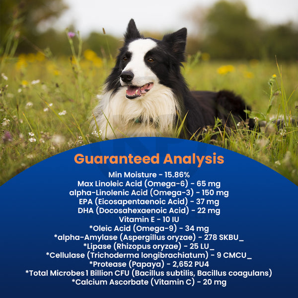 Guaranteed-Analysis of Evolutions by NaturVet Probiotic Plus Superfoods Digestive Support Soft Chews for Dogs 90 Count 6.9-oz