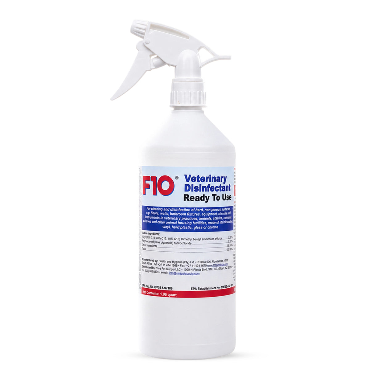 Front of F10 Veterinary Disinfectant Ready to Use 1 Liter